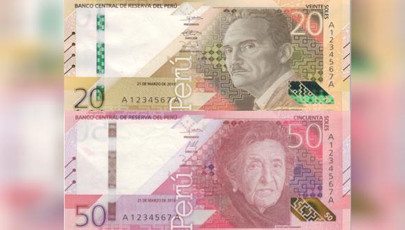 Las principales características de los nuevos billetes de S20 y S 50 son las siguientes